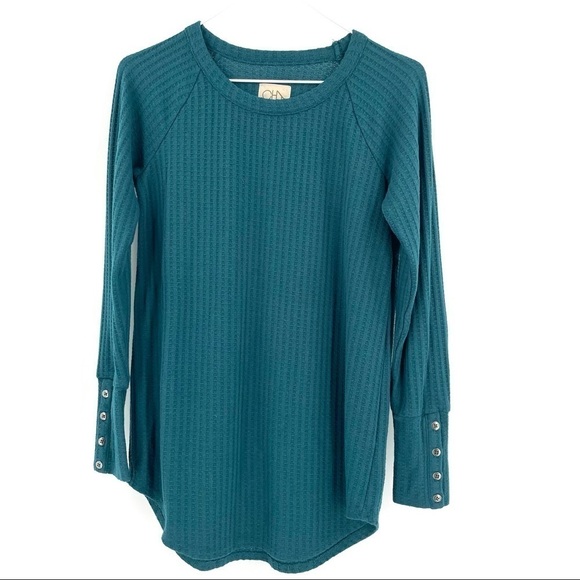 CHASER Long Sleeve Waffle Knit Button Thermal - Picture 2 of 9